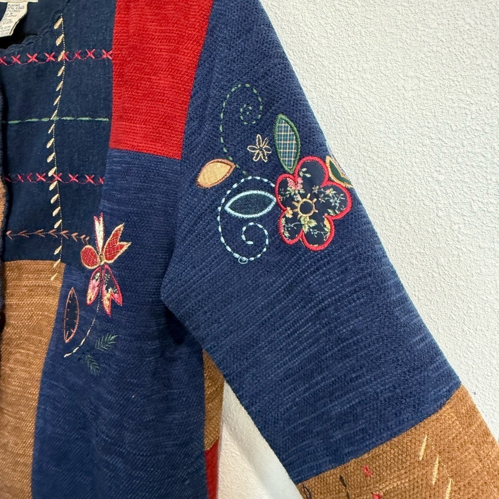 Vintage Jacket with Flowers Patches size PM - Picture 7 of 8